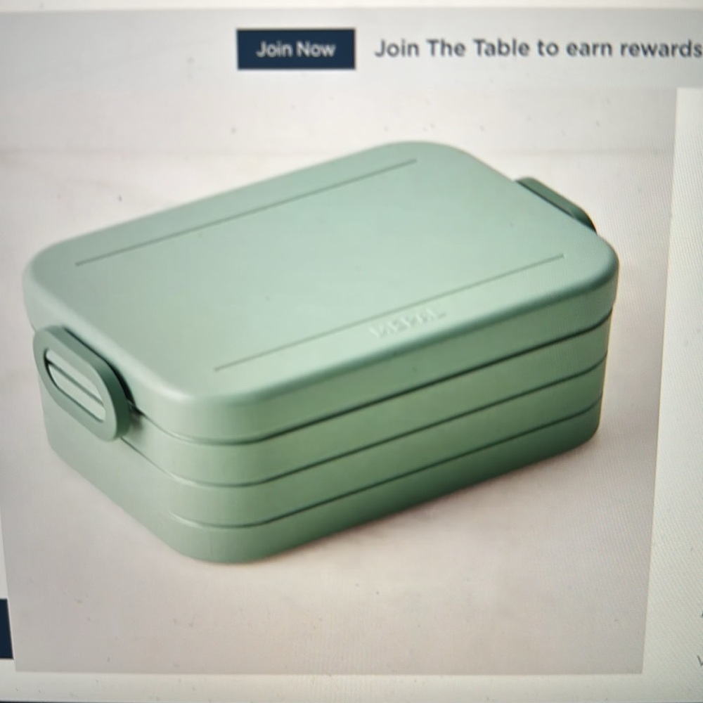 EUC - pale green Mepal large size Bento box.